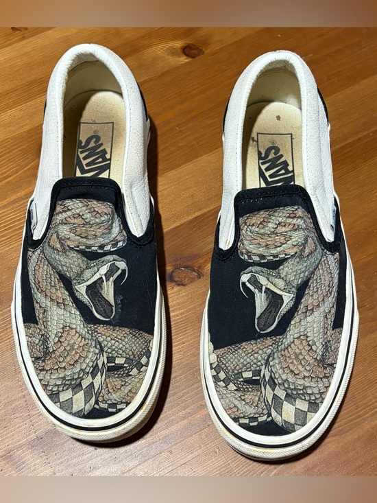 Vans Shoes - Vans Slip-On Sneakers with Snake Graphic - Black/White